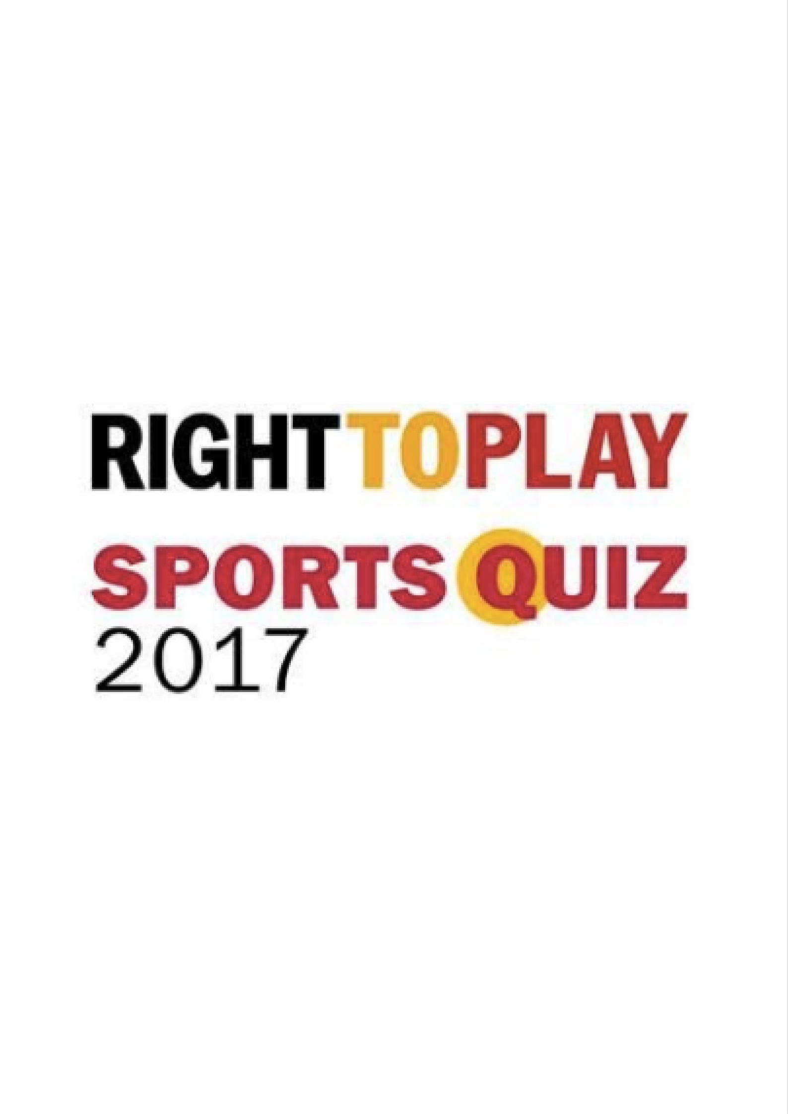 Right To Play Sports Quiz 2017