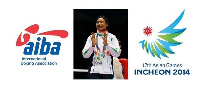 AIBA and Incheon Logo with Sarita Devi