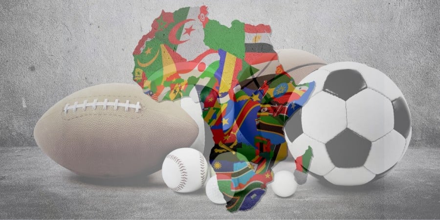 Africa with sports background Africa with sports background