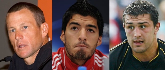 Lance Armstrong, Luis Suarez, Ben Flower