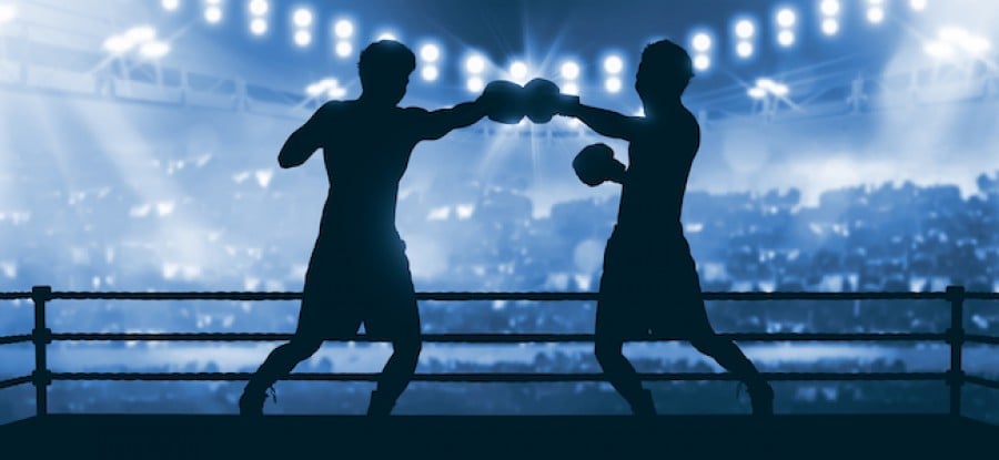 Boxers in ring Boxers in ring