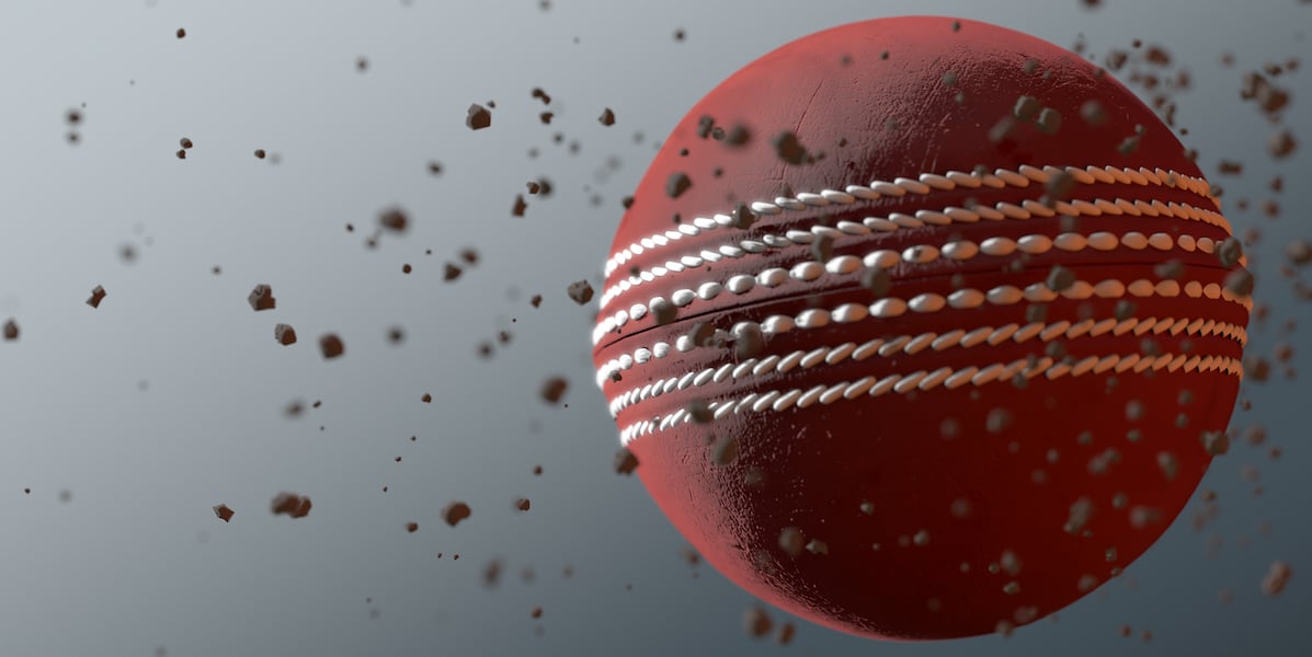 Cricket ball closeup
