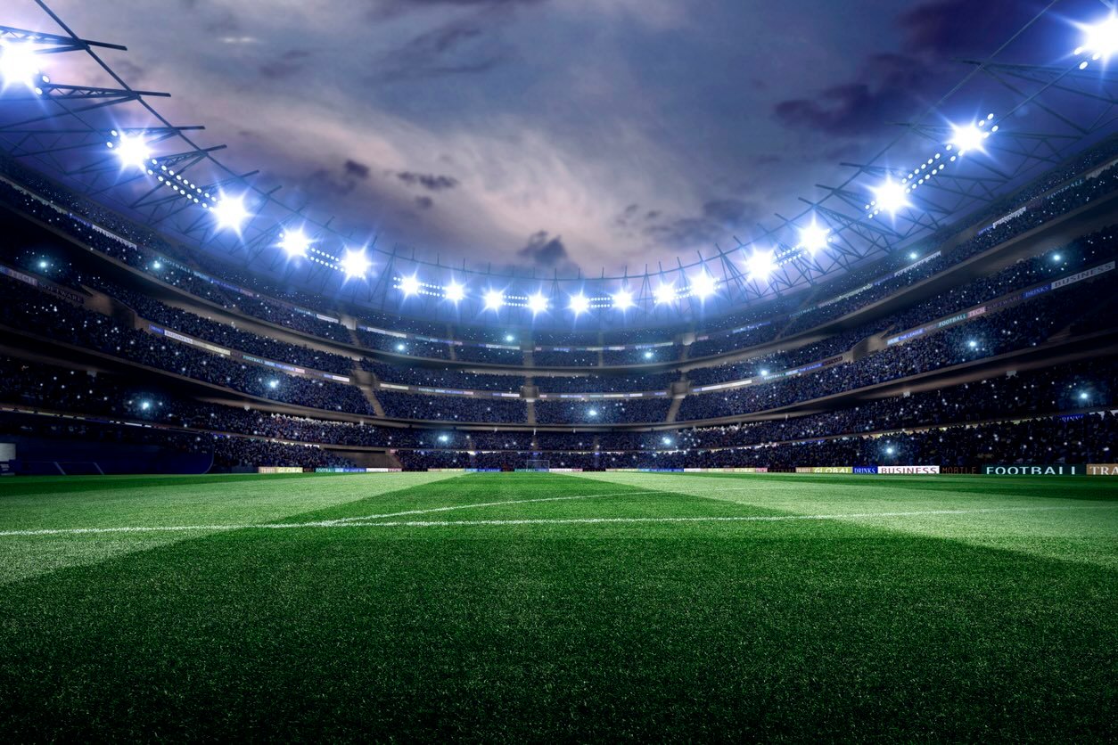Football stadium under lights