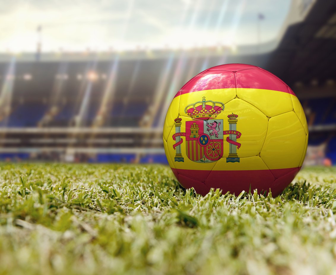 Football with Spanish Flag