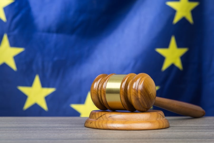 Gavel with European Union Flag