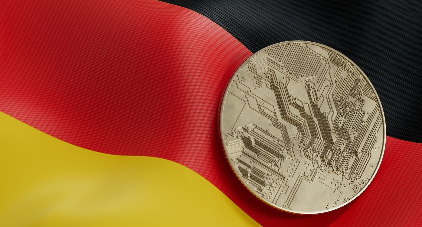 German flag with coin