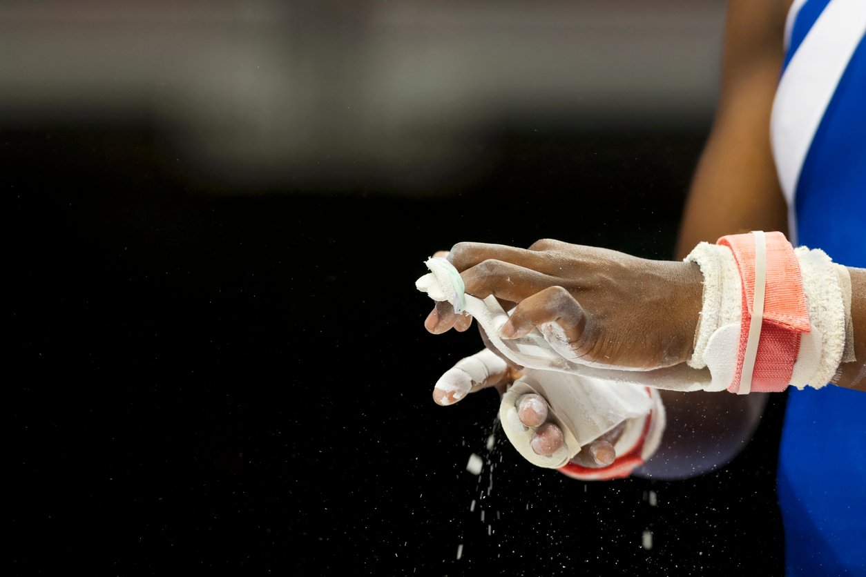 Gymnast preparing for Competition