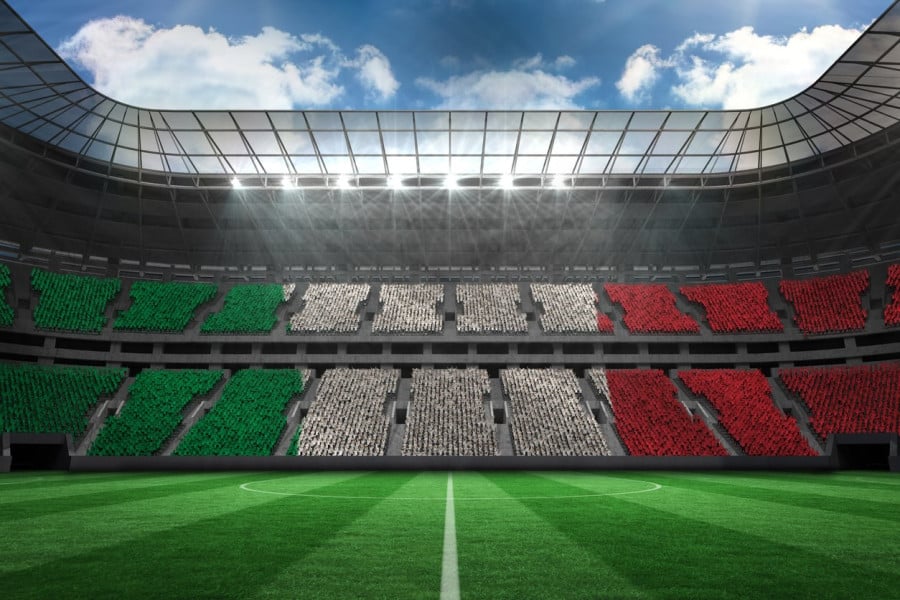 Italian flag on football stadium