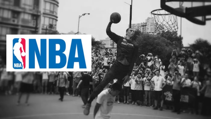 NBA China Player Dunking Over Person