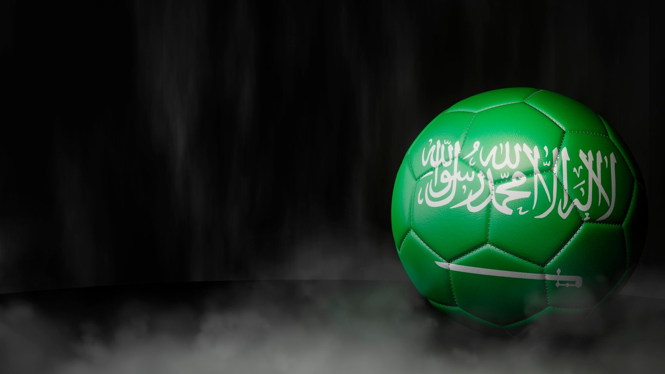 Soccer Ball In Saudi Arabia Flag Colours 