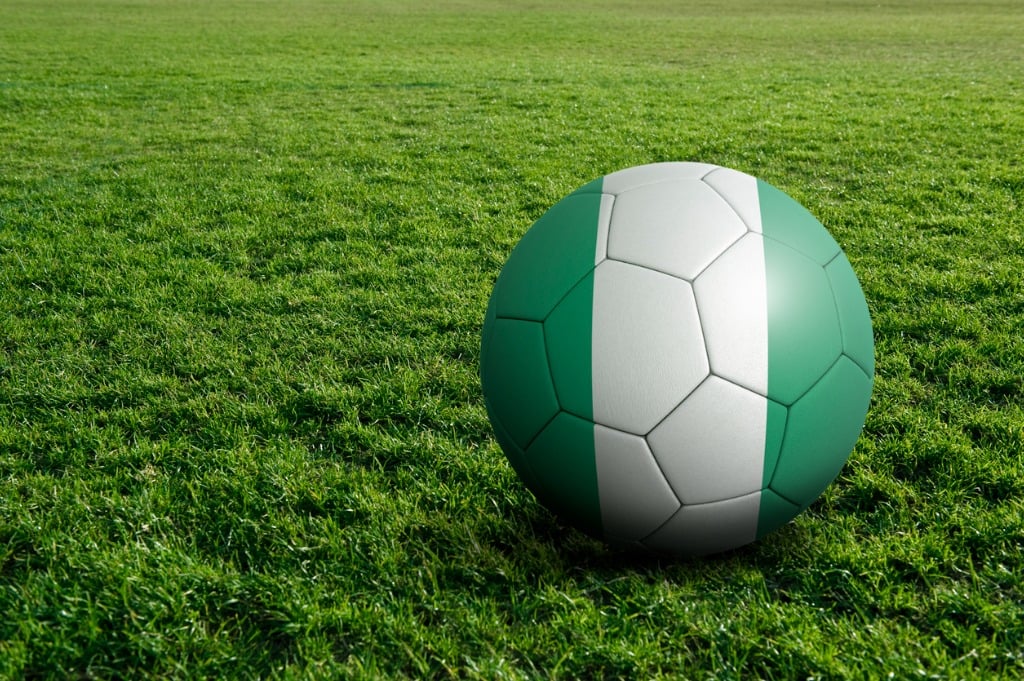 Soccer ball with Nigerian flag