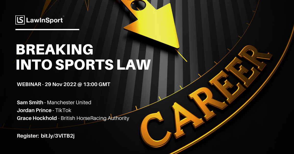 Cover image - breaking into sports law
