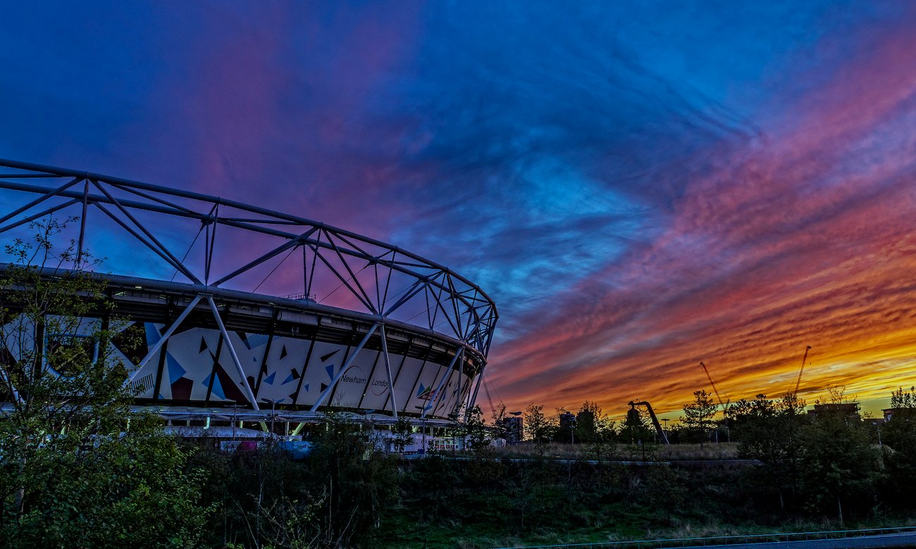 Westham Stadium in sunset 