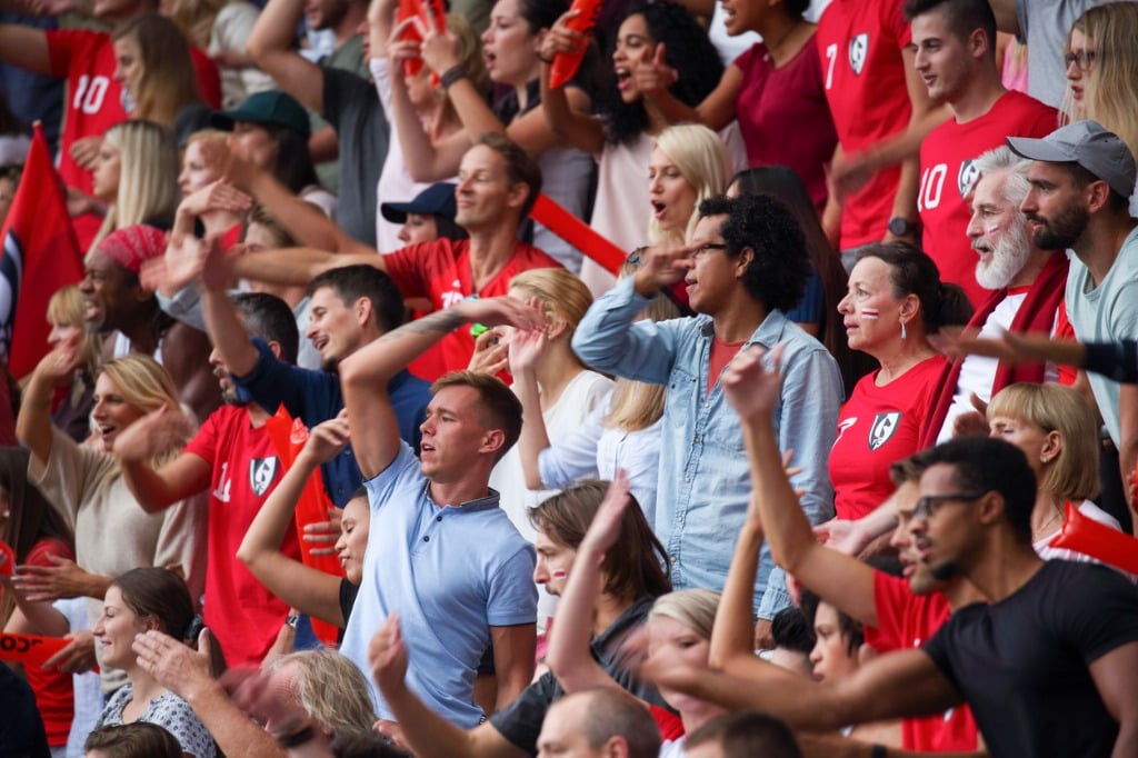 England football fans cheering