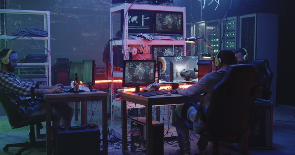 Young Man Playing Video Game