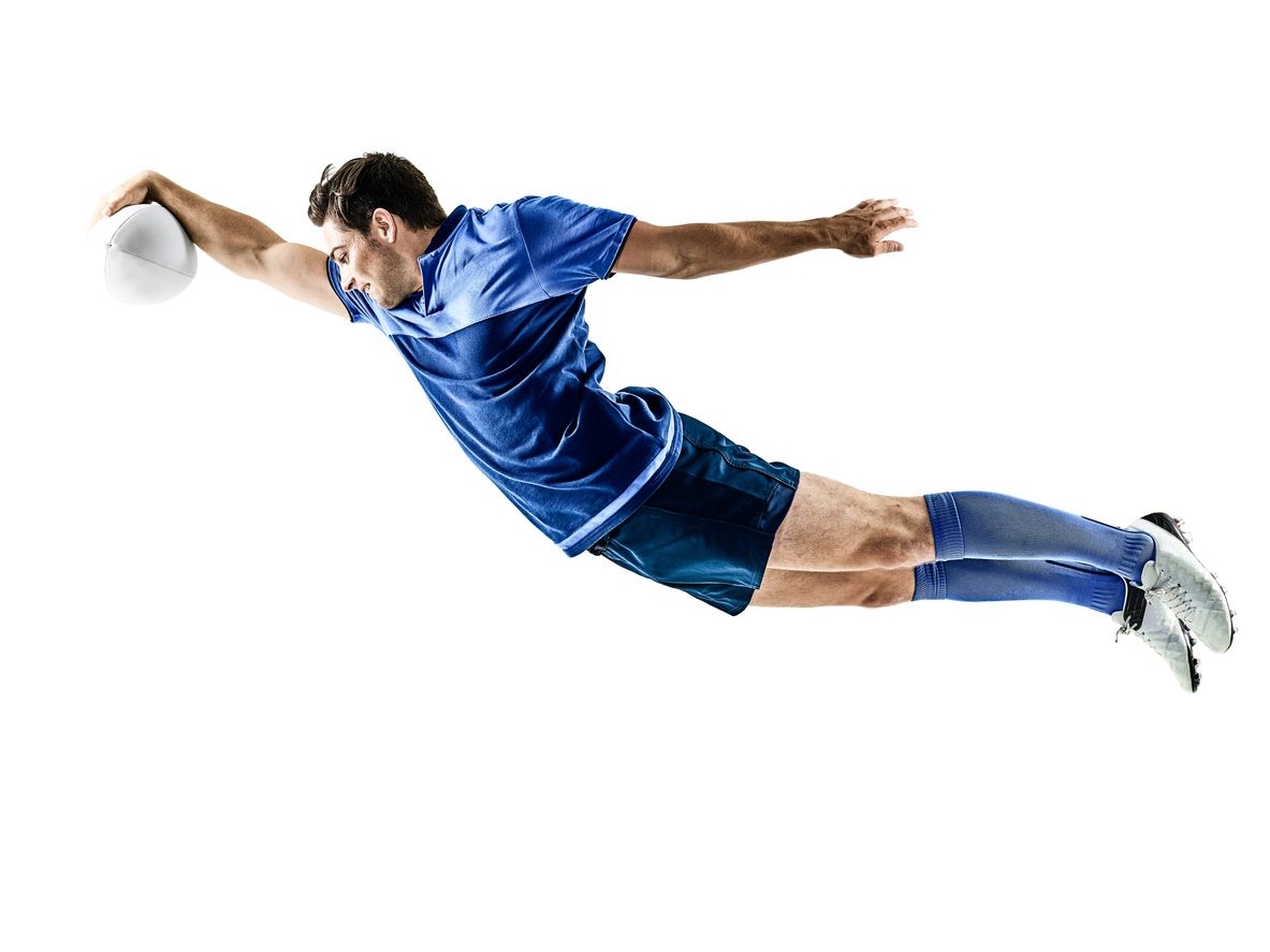 Rugby Player Diving