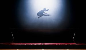 Gymnast on bar