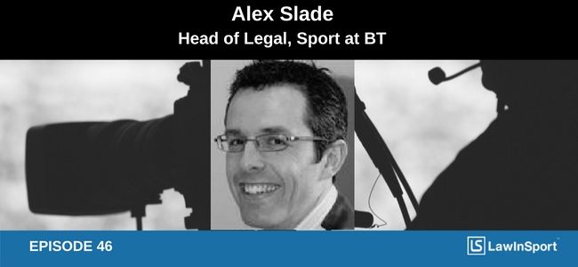 Alex Slade podcast image on broadcasting background