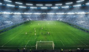 High angle of Football Match