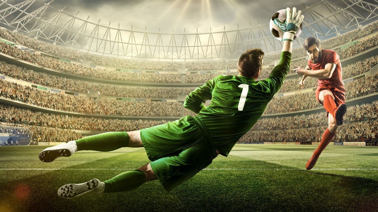 Goalkeeper saving shot