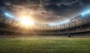 Football Stadium in sunlight